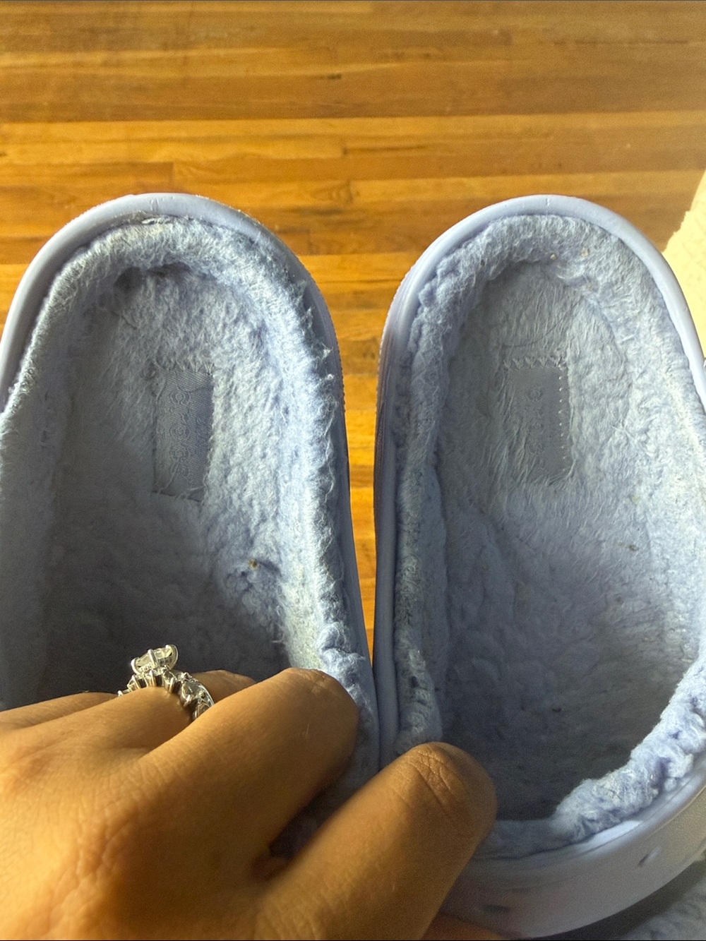 CROCS Women's Plush-Lined Double-Strap Slide Sandals — Light Lavender - Picture 5 of 12